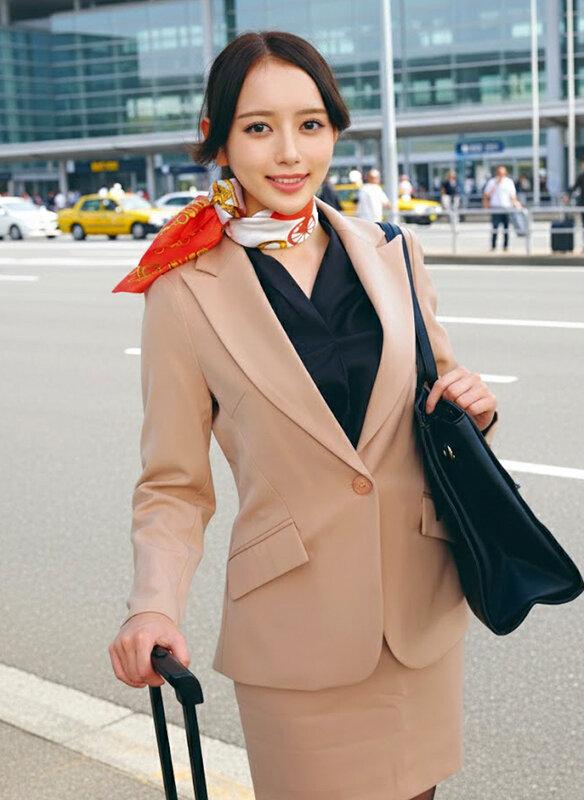 「【素人CA】巨乳キャビンアテンダントが童貞君に騎乗位で筆おろし中出し【美乳スチュワーデス】」のサムネイル