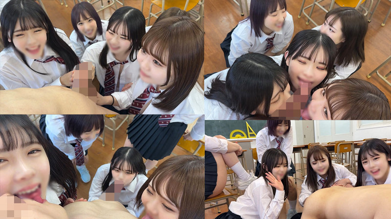 「女子校生5人組の痴女ハーレムでパイズリ責め＆中出し三昧の夢のような展開」のサンプル画像2枚目