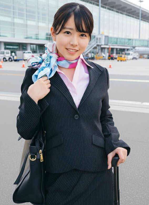 「【素人CA】美乳キャビンアテンダントが童貞君を筆おろし！黒パンスト騎乗位で中出しナンパ」のサンプル画像1枚目