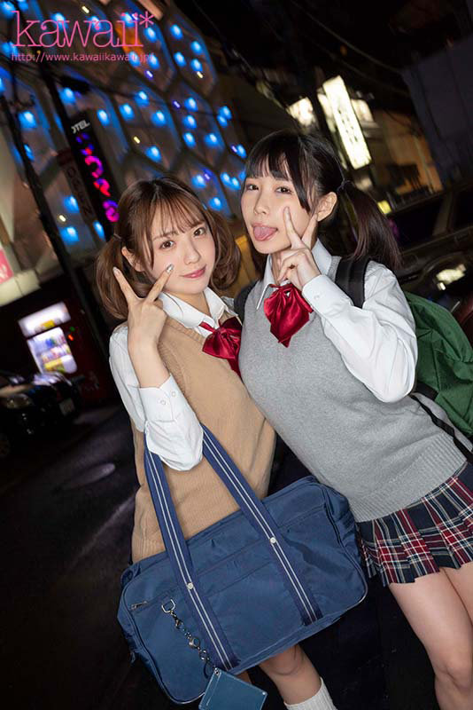 「白桃はな×横宮七海 痴女JKに弄ばれ中出し！制服女子校生とスク水で興奮のラブホ密会」のサムネイル